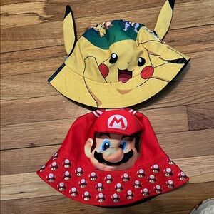 Nintendo Pikachu and Mario Bucket Hats